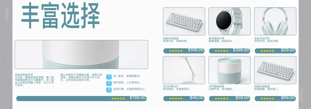 12页智能生活产品目录InDesign模板 版式预览5