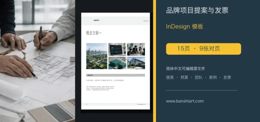 15页品牌项目提案与发票InDesign模板 特色图片