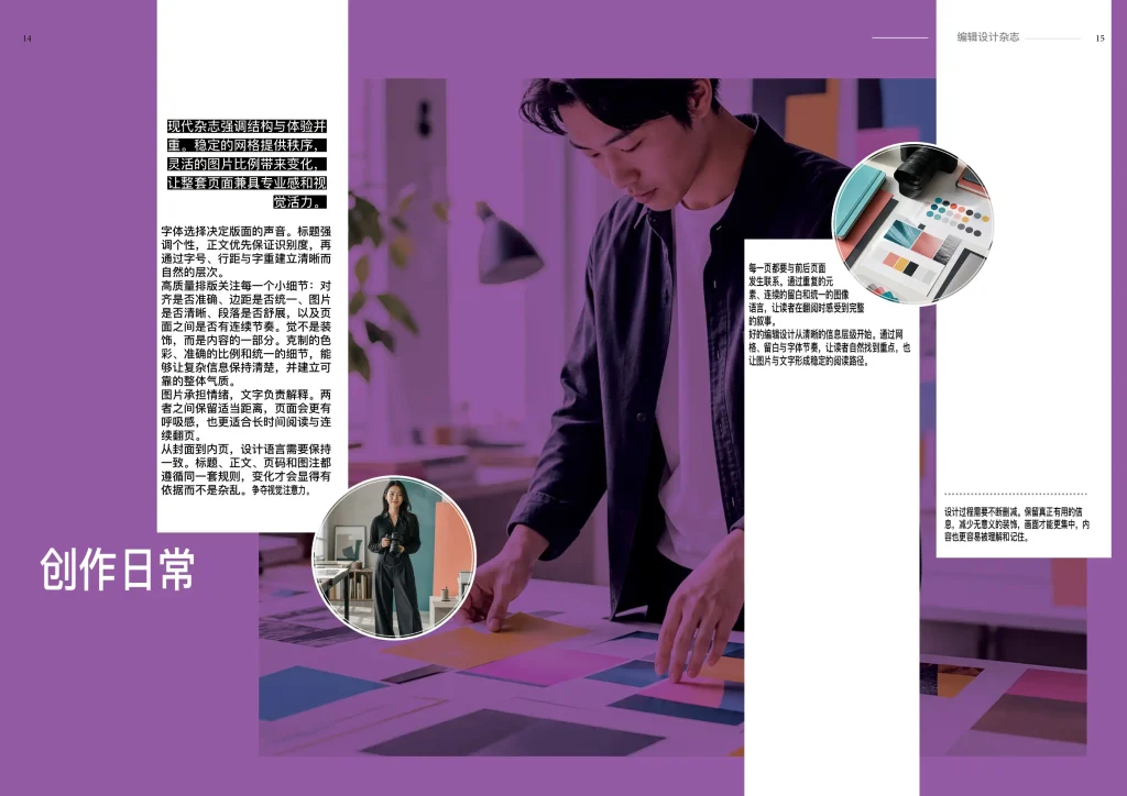 24页创意编辑设计杂志InDesign模板 版式预览8