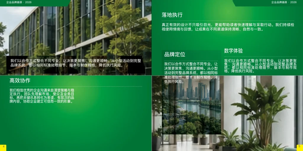 12页企业服务方形画册InDesign模板 版式预览3