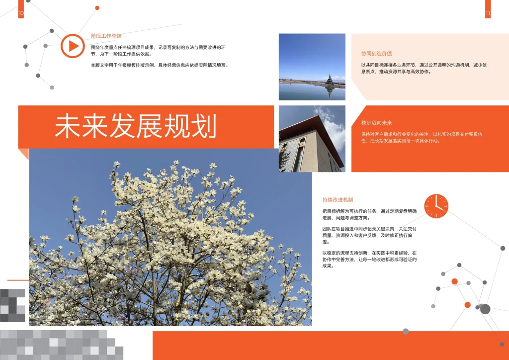 企业年度报告InDesign模板-12页A4简体中文经营汇报画册 第6张清晰版式预览