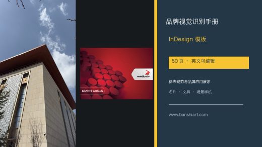 Avanti品牌视觉识别手册InDesign模板 50页英文企业VI源文件封面