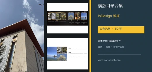 产品目录InDesign模板合集封面，四套50页简体中文横版画册