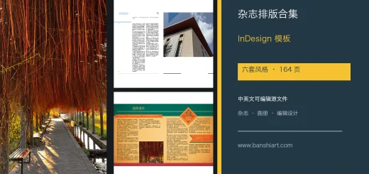 六套杂志排版InDesign模板合集封面，164页中英文可编辑源文件