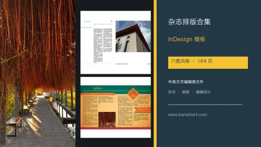 六套杂志排版InDesign模板合集封面，164页中英文可编辑源文件