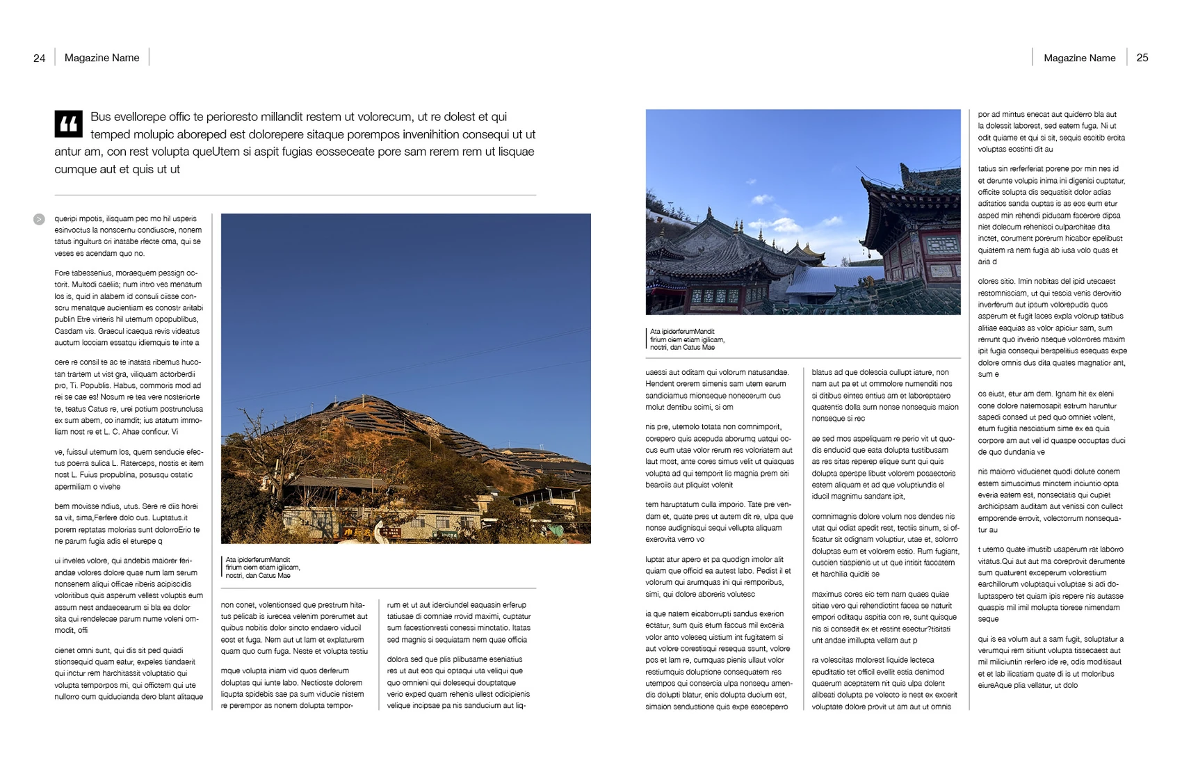 自然生活摄影杂志InDesign模板 US Letter 第24—25页跨页排版预览